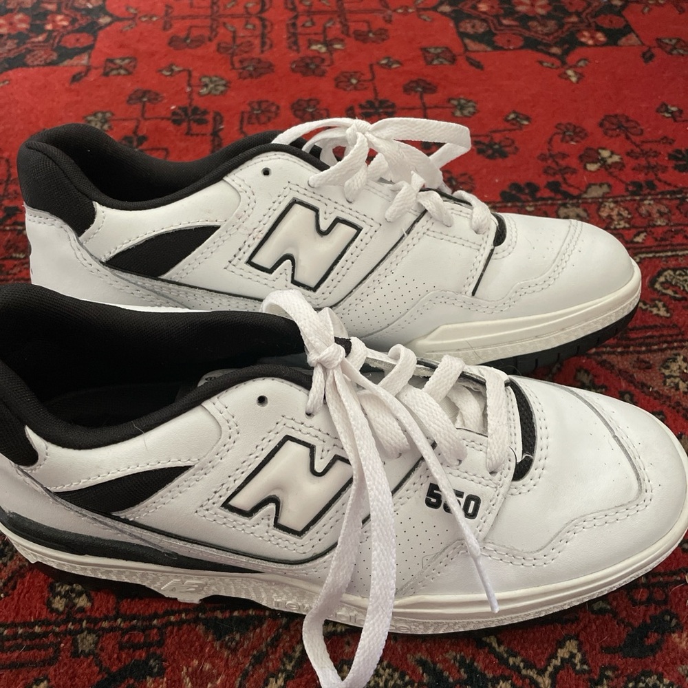 New Balance 550 White and Black Sneakers